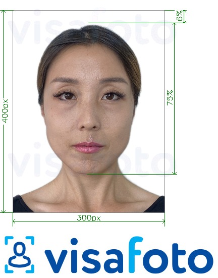 Nuotraukos pavyzdys Kinija APEC verslo kelionių kortelė 300x400 pikselių su tikslaus dydžio specifikacija
