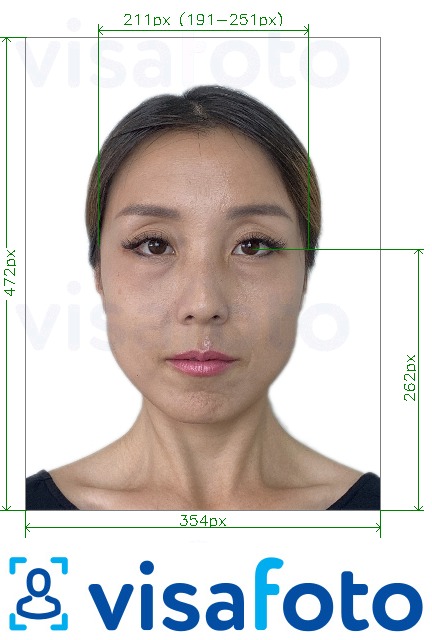 Nuotraukos pavyzdys „China Passport“ internetinis senojo formato 354x472 pikselių formatas su tikslaus dydžio specifikacija