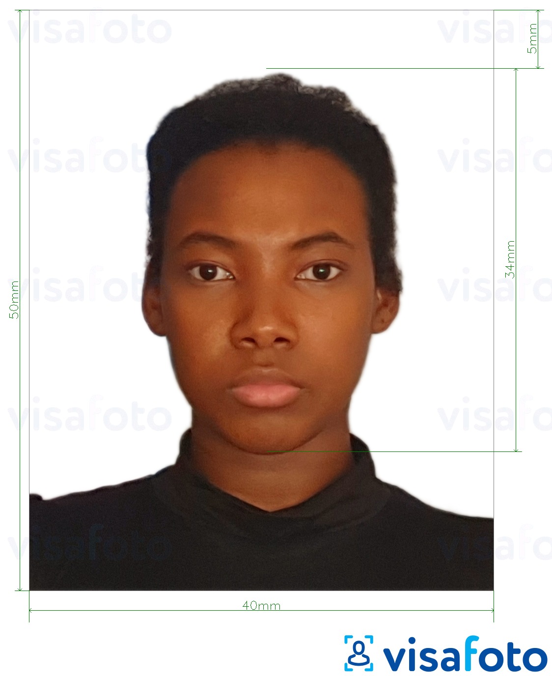 Nuotraukos pavyzdys Dominikos Respublikos viza 4x5 cm su tikslaus dydžio specifikacija