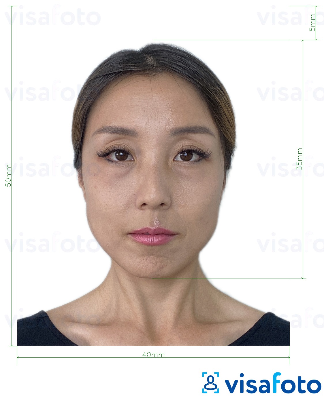 Nuotraukos pavyzdys Honkongo asmens tapatybės kortelė 4x5 cm su tikslaus dydžio specifikacija