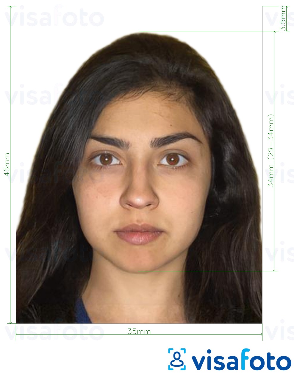 Nuotraukos pavyzdys Pakistano šeimos registracijos liudijimas (NADRA) 35x45 mm su tikslaus dydžio specifikacija