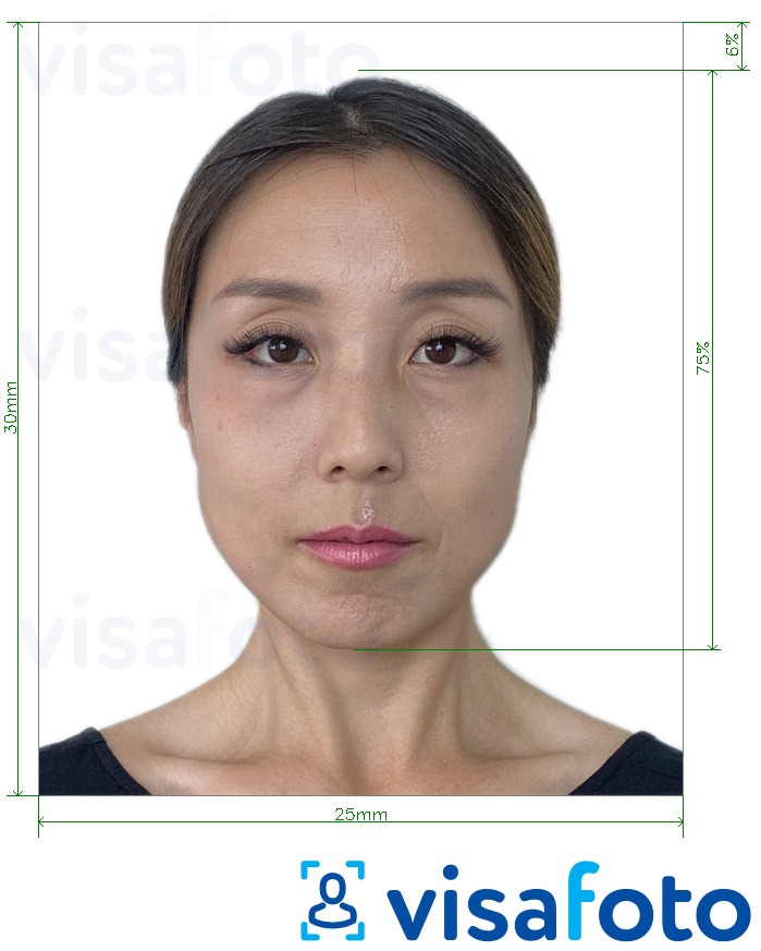 Nuotraukos pavyzdys Taivano ID kortelė 30x25 mm su tikslaus dydžio specifikacija