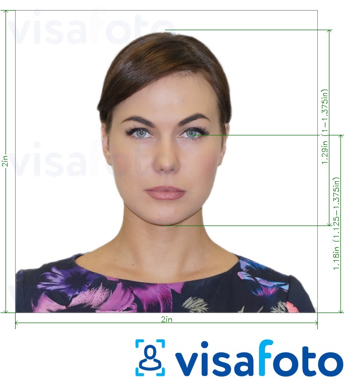 Nuotraukos pavyzdys VisaHQ vizos nuotrauka (bet kuri šalis) su tikslaus dydžio specifikacija
